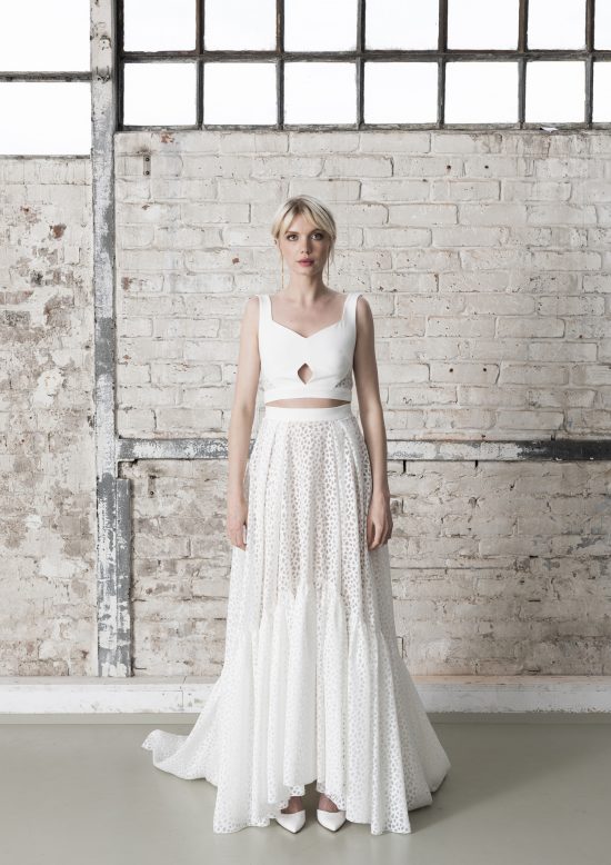 Crop Top & Skirt with Volant - Modern Two Piece Set