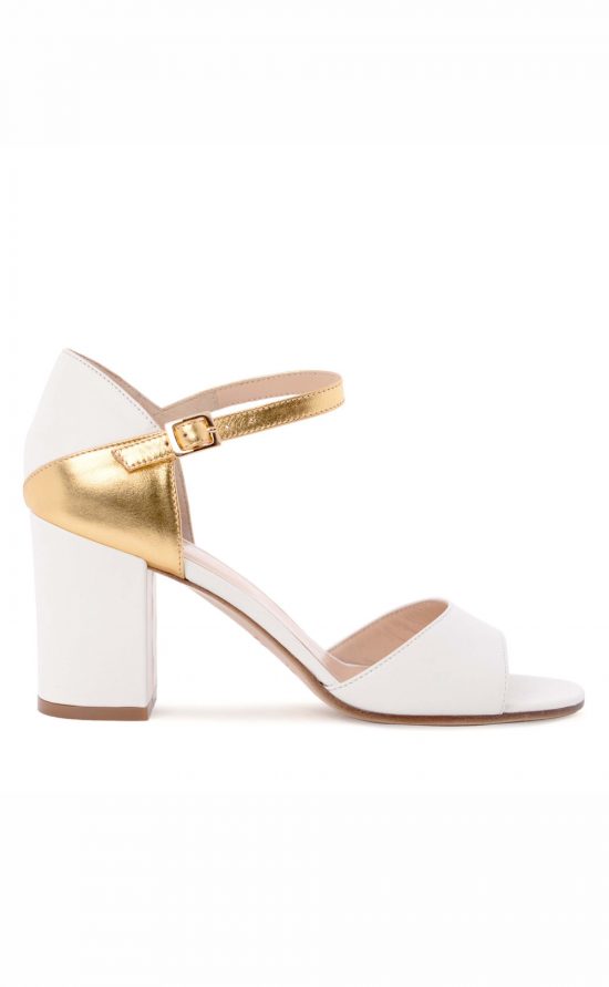 kisui Berlin Brautschuhe Bridal Shoes Blockabsatz ivory gold