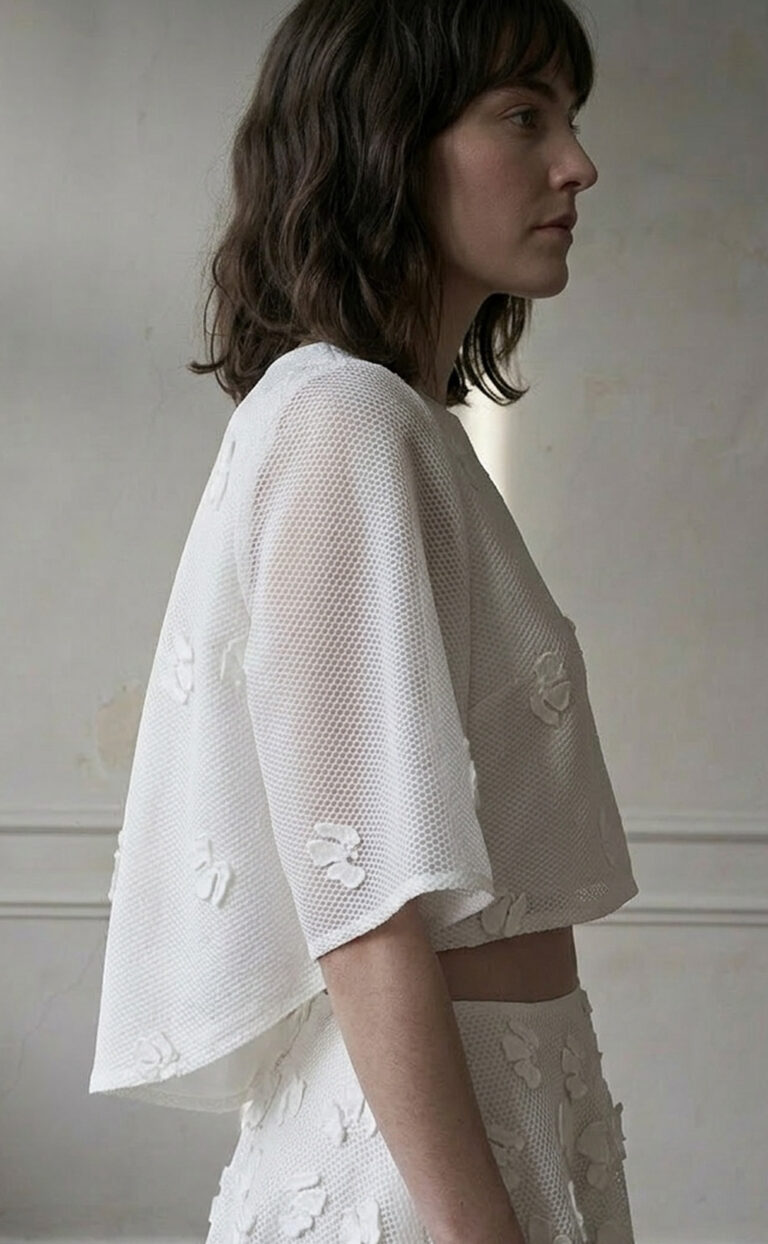 Top mit modernem Blumenmuster