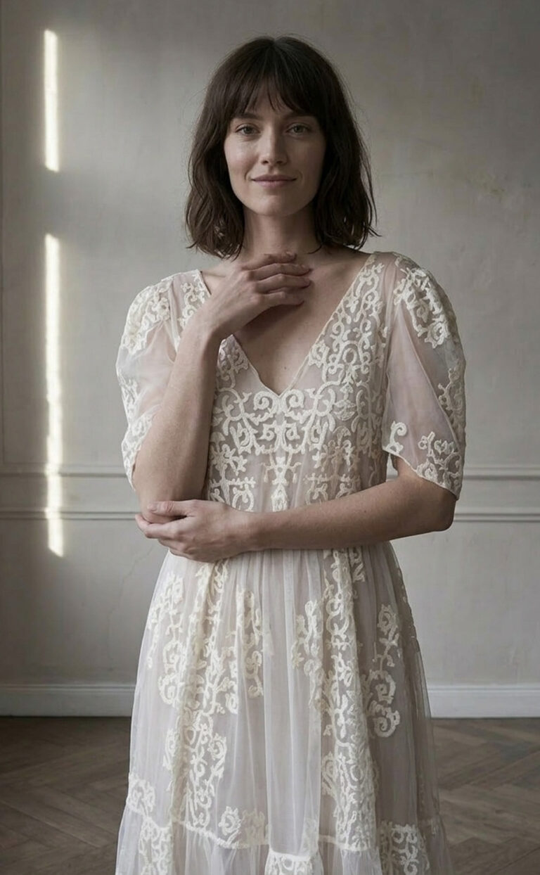 Blommagrita – zartes Kleid mit Ärmeln