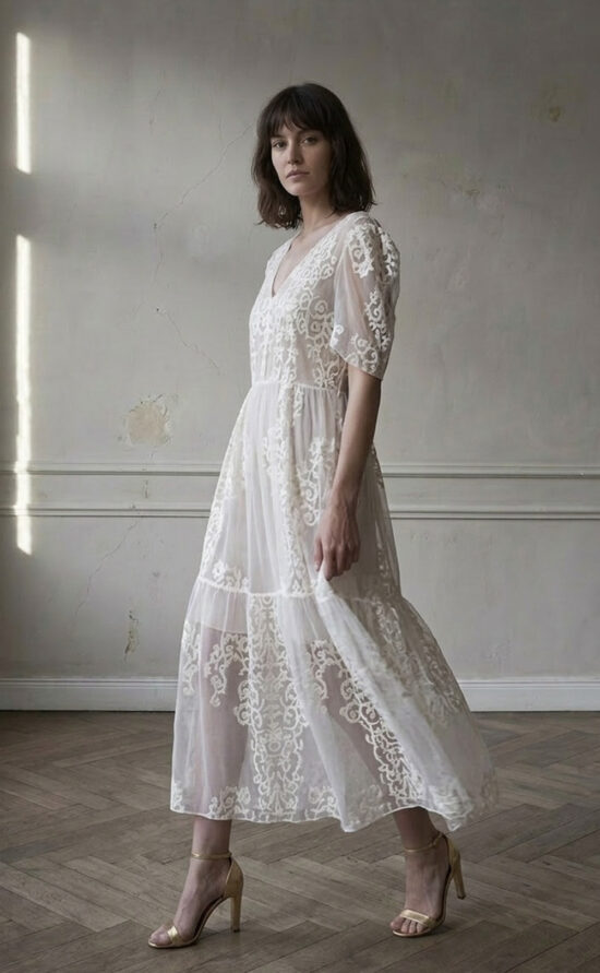 Blommagrita - zartes Kleid mit Ärmeln