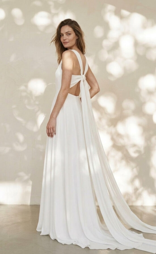 kisui Berlin Oui fließendes Brautkleid mit schönes Rücken und Schlitz