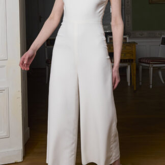 kisui Braut Standesamt Outfit Hochzeit Jumpsuit Neckholder Schleife schöner Rücken