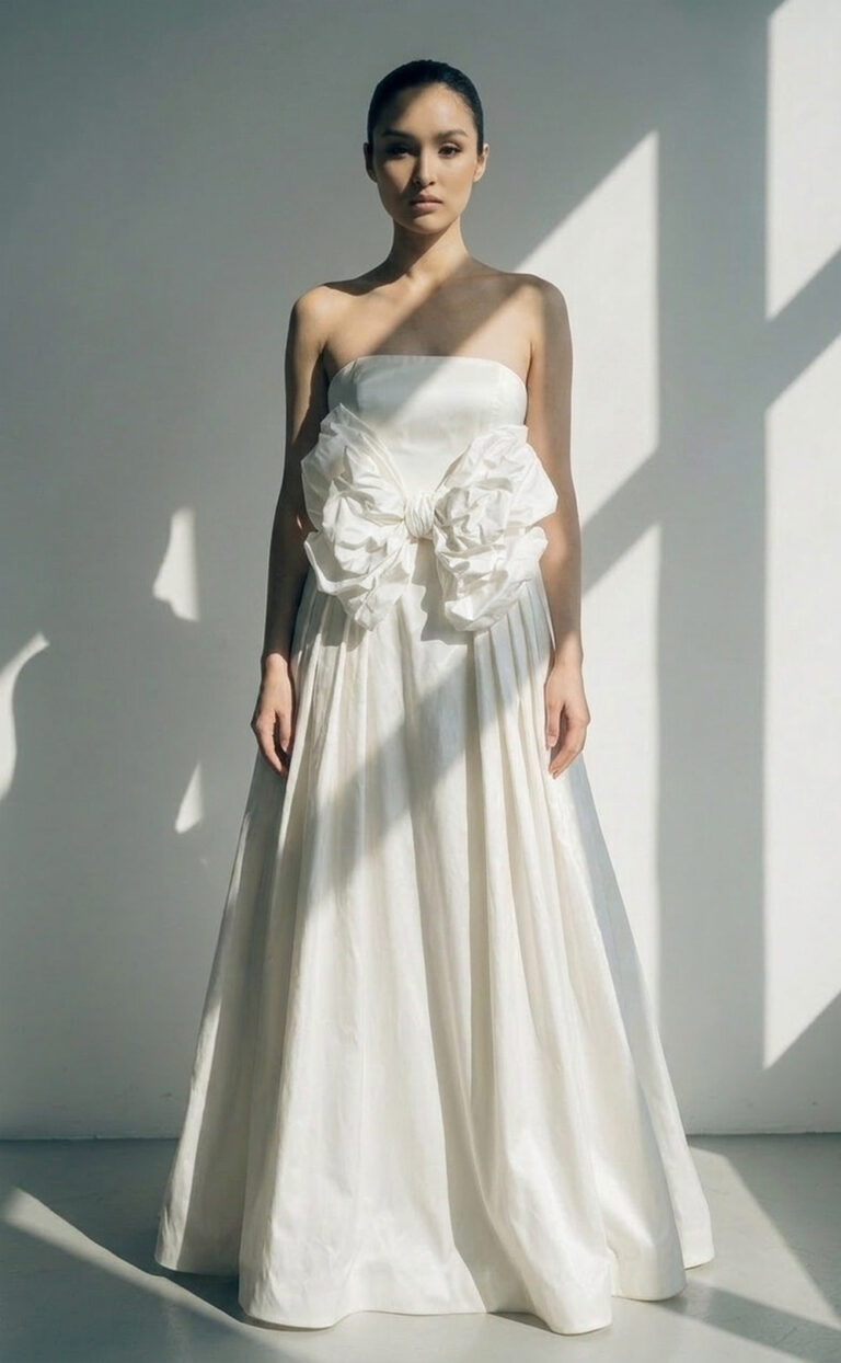 Avara – Schlichtes Brautkleid aus Dupionseide mit wandelbarem Look