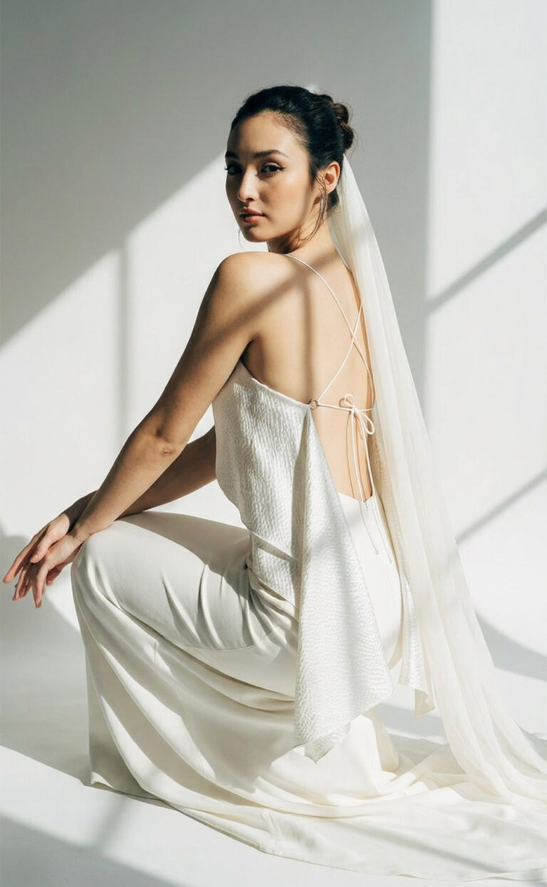 Avoa Top & Soft Silk Rock – Moderner Braut-Zweiteiler mit fließenden Lagen