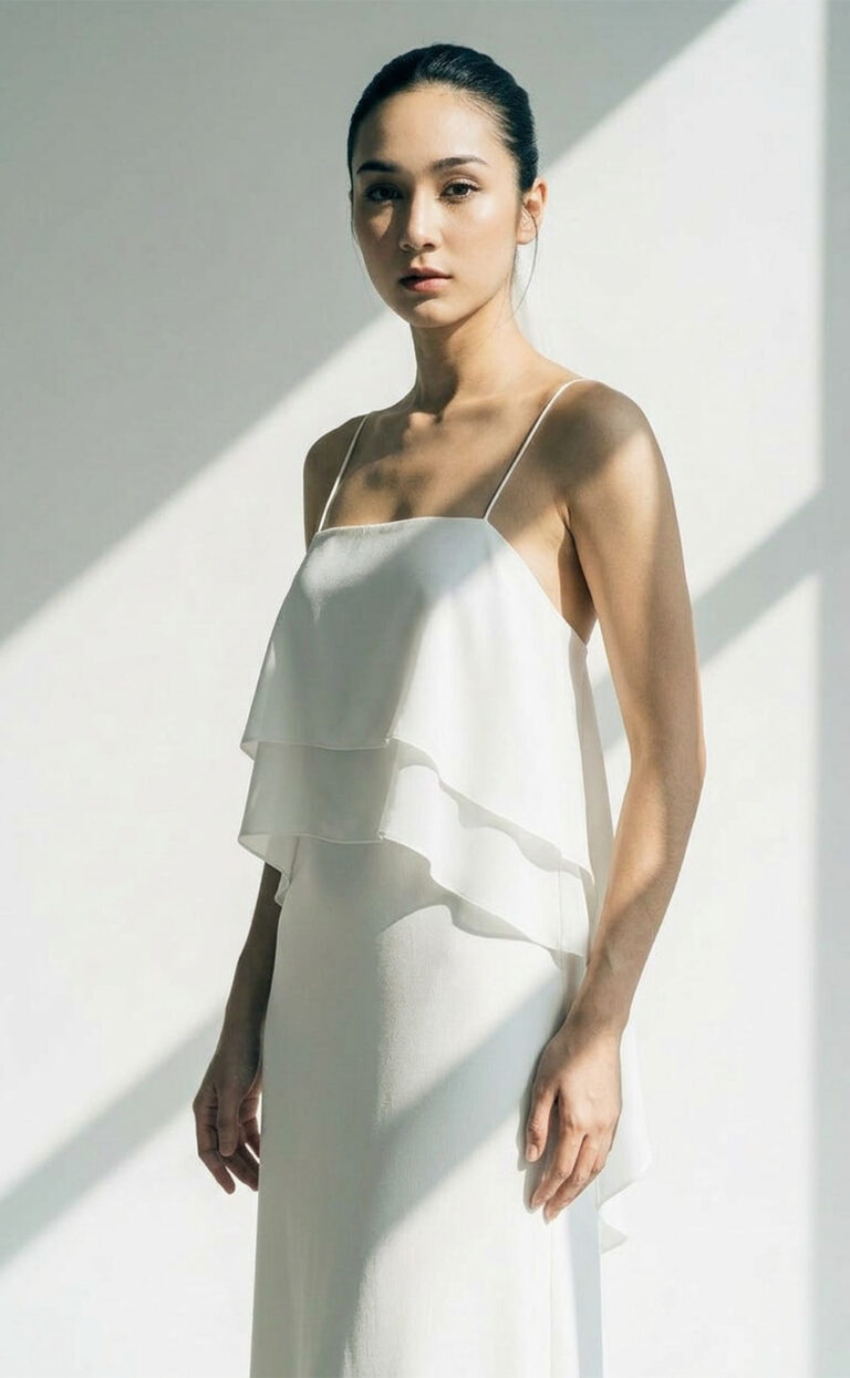Avoa Top & Soft Silk Rock – Moderner Braut-Zweiteiler mit fließenden Lagen