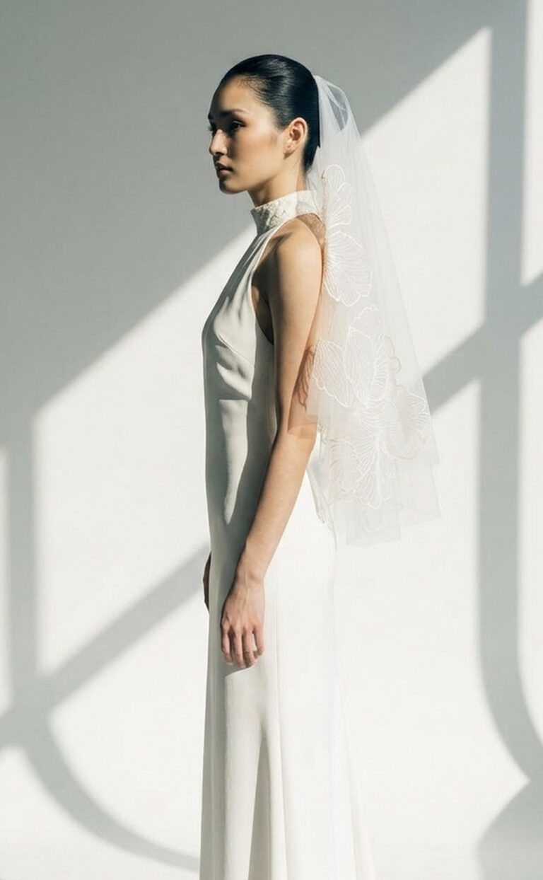 Charlienne Veil – Moderner Brautschleier mit floraler Stickerei
