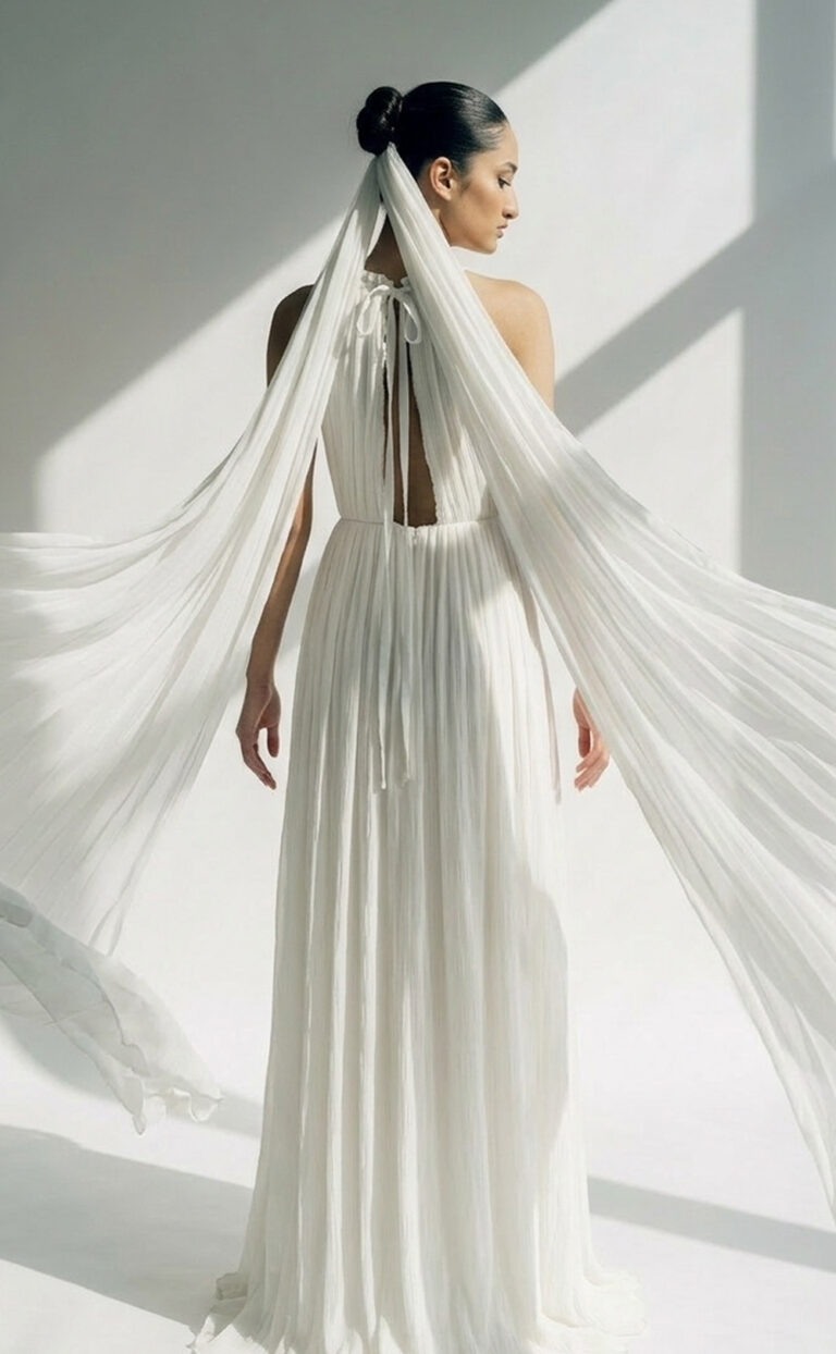 Simean – Modernes Plissee-Brautkleid