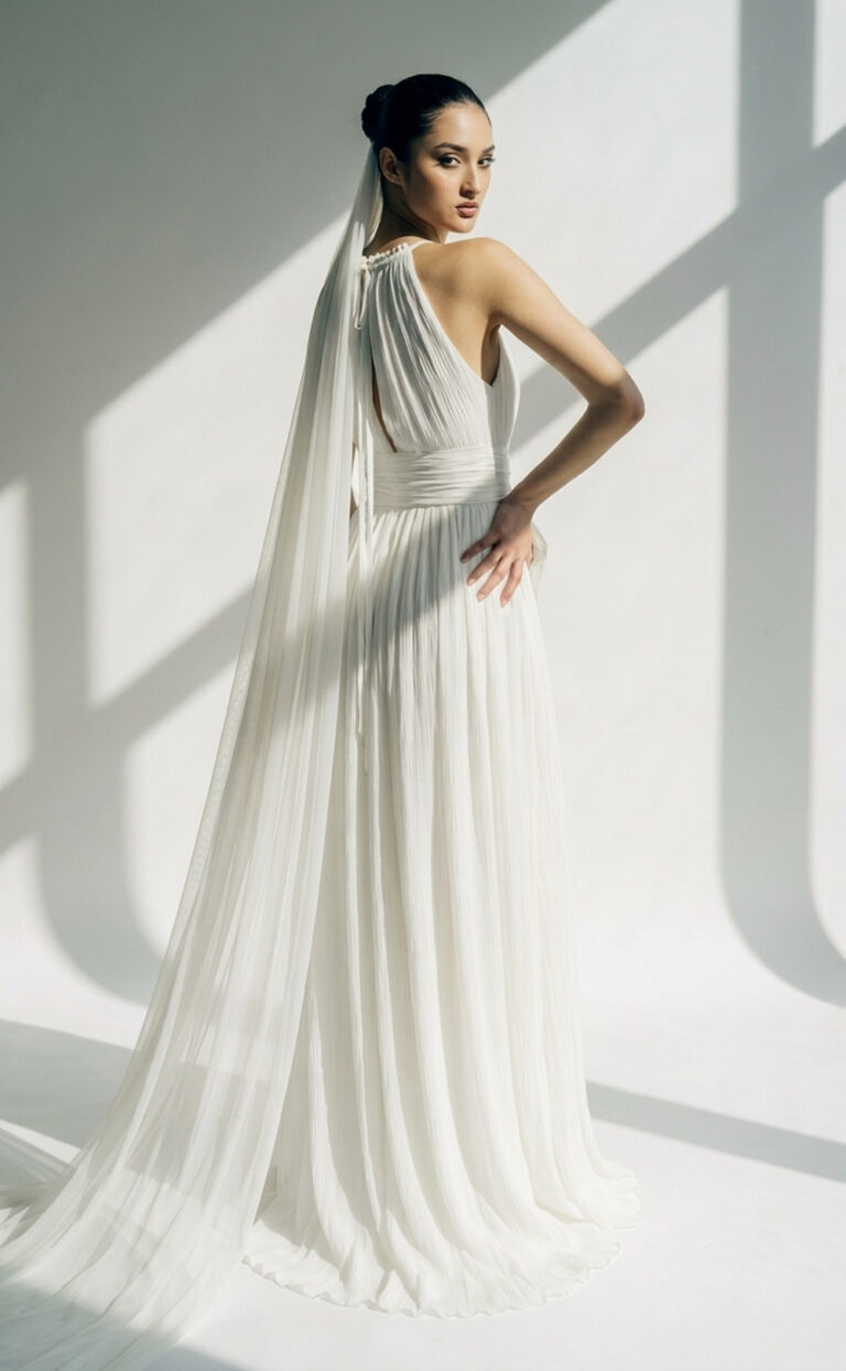 Simean – Modernes Plissee-Brautkleid