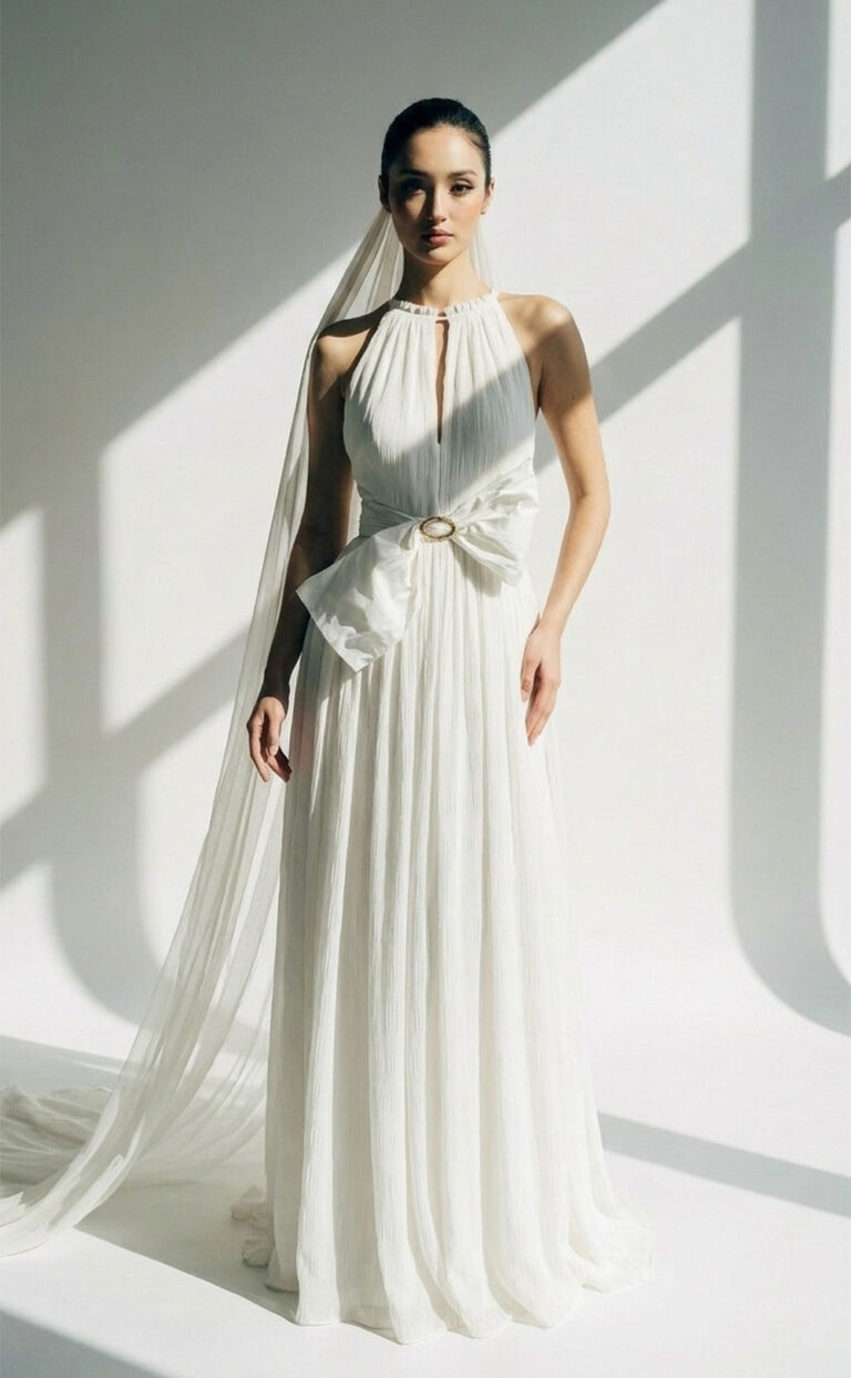 Simean – Modernes Plissee-Brautkleid