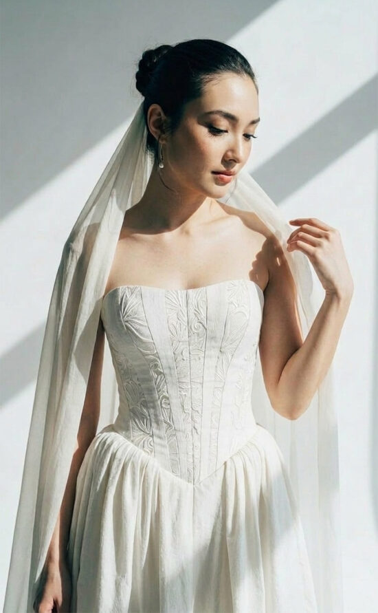 Veyann – Modernes Corsagen-Brautkleid mit wandelbarer Silhouette