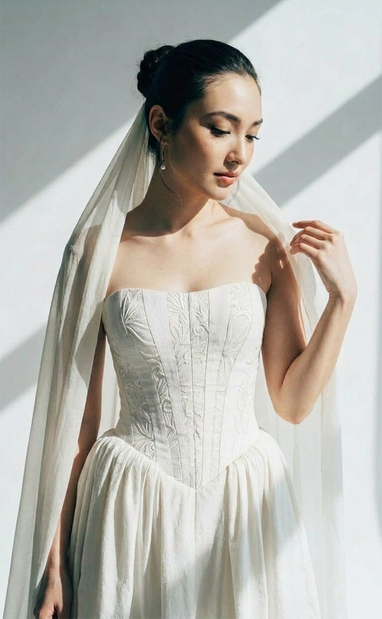 Veyann – Modernes Corsagen-Brautkleid mit wandelbarer Silhouette