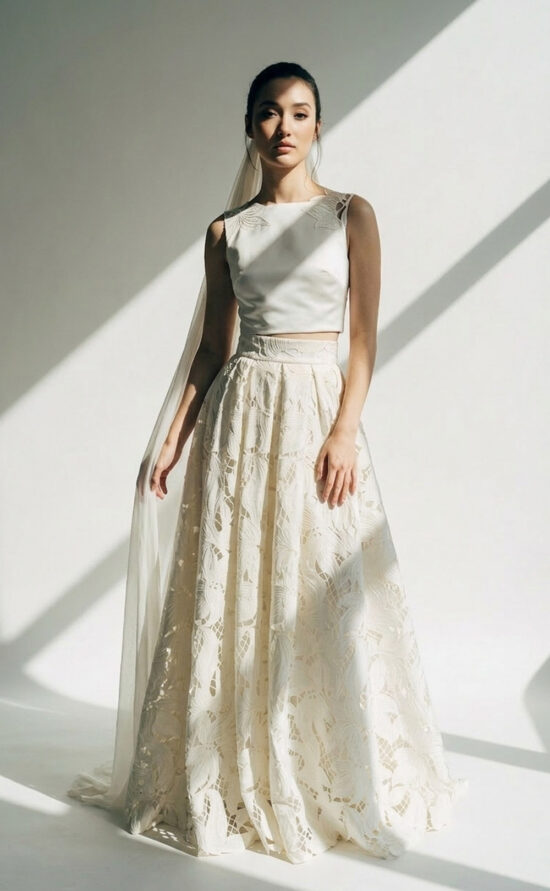 Zweiteiler, Brautcouture, Elegant, außergewöhnlich, Designerbrautmode