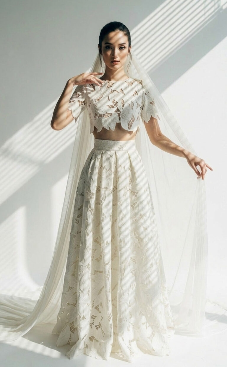 Leniq Shirt & Leniq Skirt – Modern couture with floral artistry