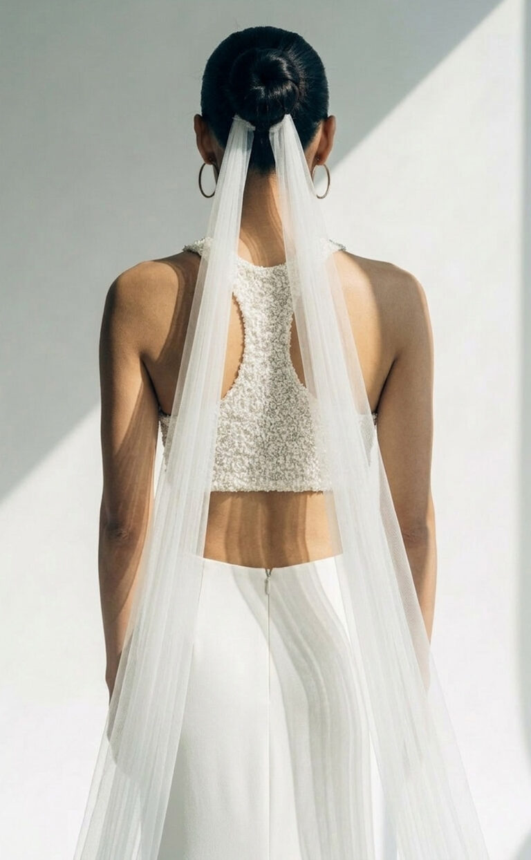 Lumi Top – Modernes Braut-Top mit funkelnden Mikroperlen