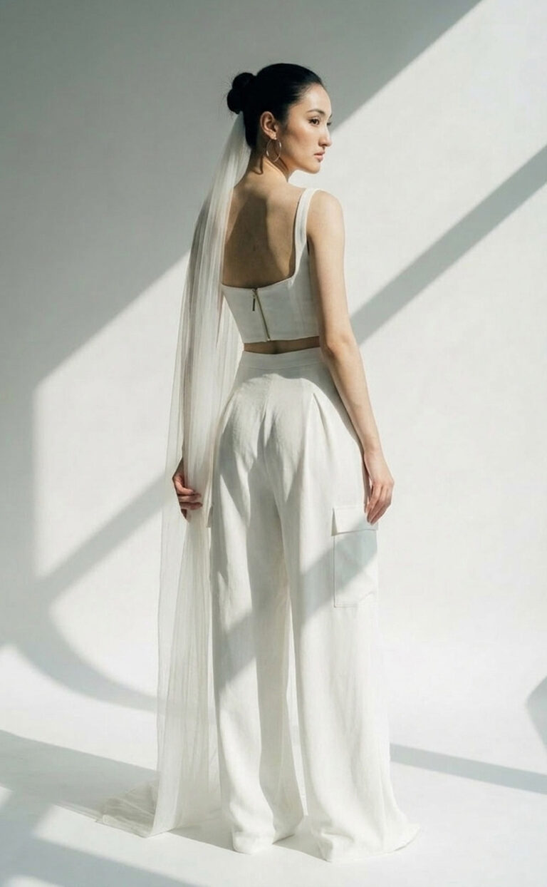 Soft Silk Sophia Top & Soft Silk Trousers – Modern bridal separates in washed silk