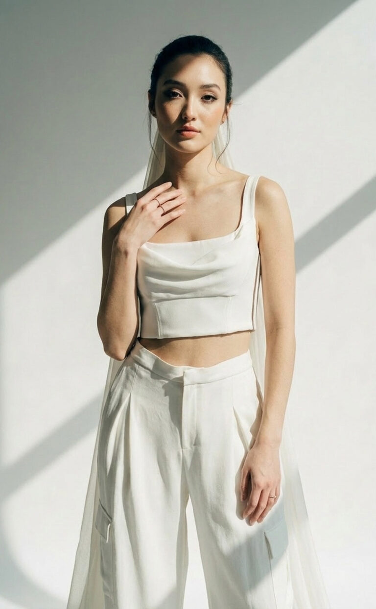 Soft Silk Sophia Top & Soft Silk Trousers – Modern bridal separates in washed silk