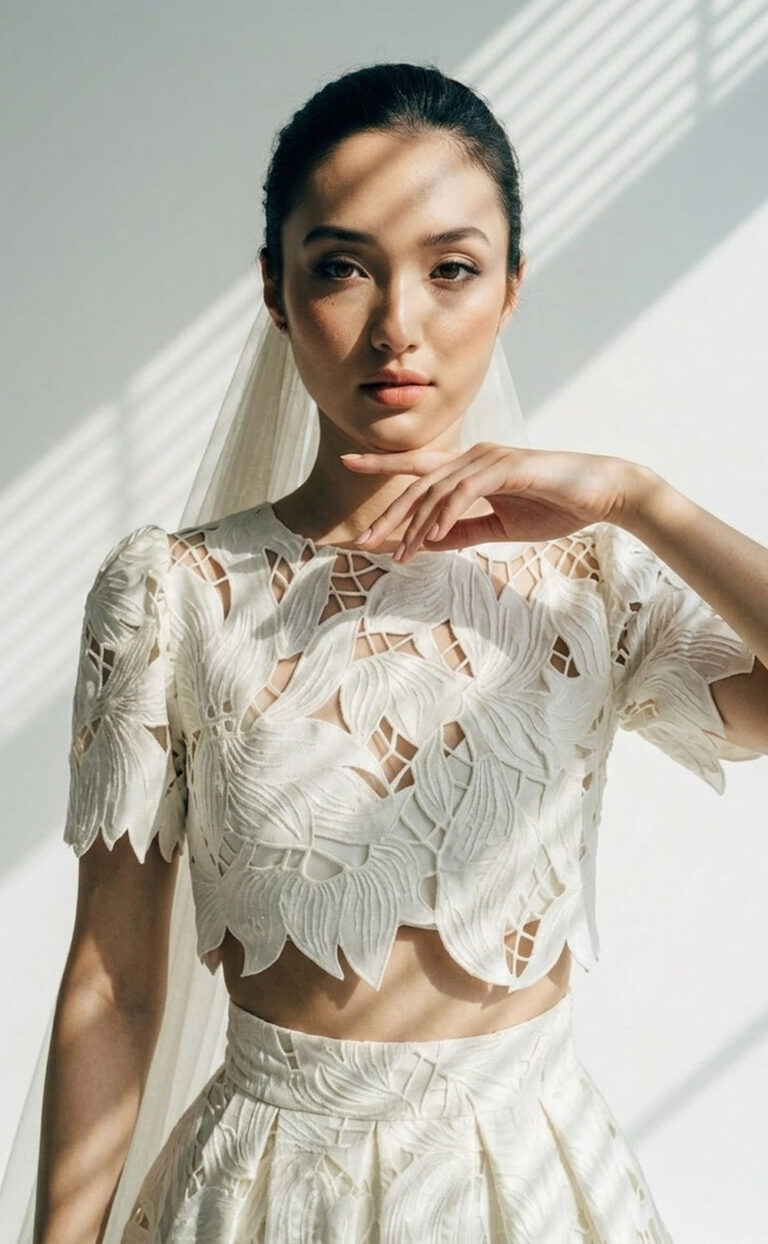 Leniq Shirt & Leniq Skirt – Modern couture with floral artistry